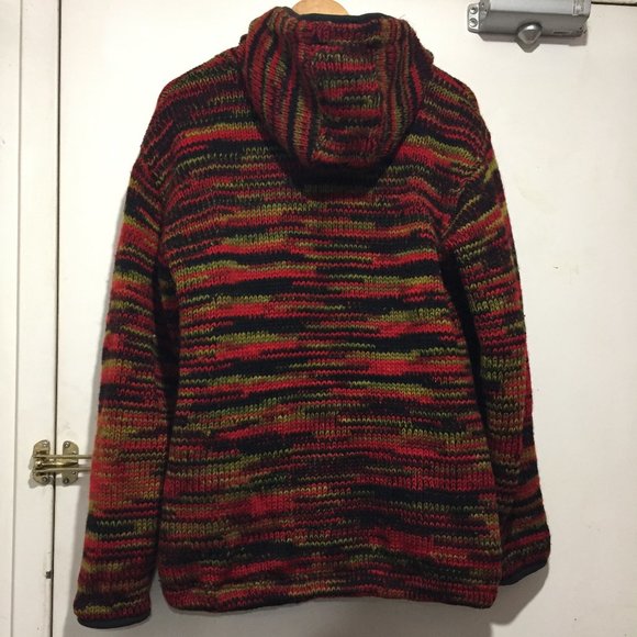 TIBETAN VILLAGE KNITTED WOOL JACKETS SIZE L/XL - Picture 3 of 9